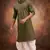 Men's cotton blend green dhoti kurta set