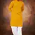 Men's cotton blend yellow dhoti kurta set