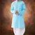 Men's cotton blend sky blue dhoti kurta set