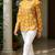 mustard floral georgette women's  styles western top