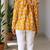 mustard floral georgette women's  styles western top