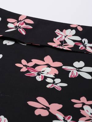 black floral georgette women's  styles western top 2