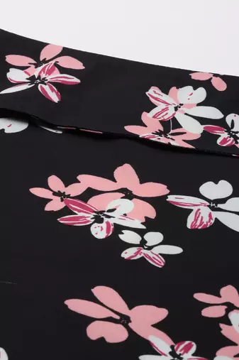 black floral georgette women's  styles western top