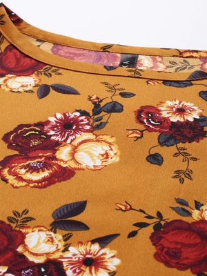 brown floral georgette women's  styles western top 2