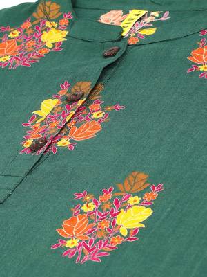 green floral cotton women's  styles western top 2