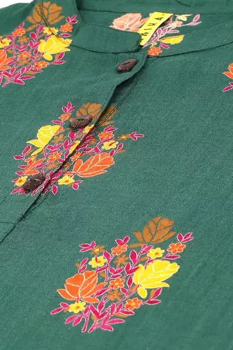 green floral cotton women's  styles western top