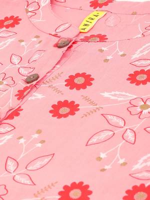 pink floral cotton women's  styles western top 2