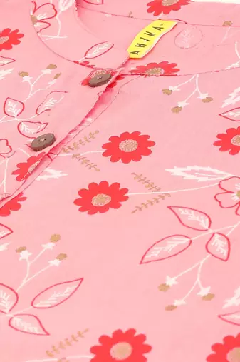 pink floral cotton women's  styles western top