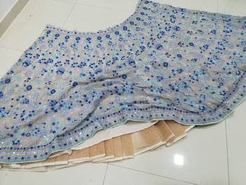 MULTI COLOR SEQUENCE WITH THREAD embroidered FAUX GEORGETTE LEHENGA CHOLI FOR WEDDING 4