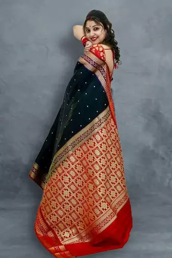  Sambhalpuri Hazara Booti Satin Saree with Blouse Piece