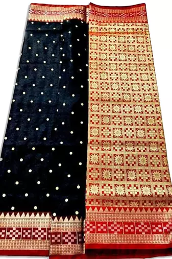  Sambhalpuri Hazara Booti Satin Saree with Blouse Piece