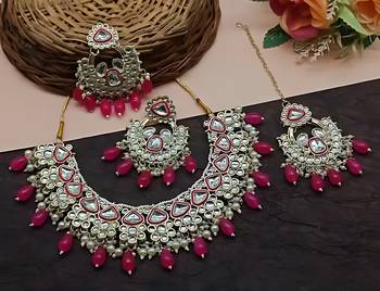 Tradtional Gold Plated Bridal Kundan Choker Wedding Earring Necklace Jewellery Set 1