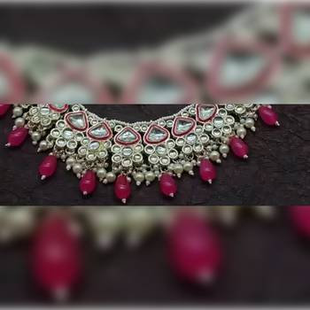  Tradtional Gold Plated Bridal Kundan Choker Wedding Earring Necklace Jewellery Set 2