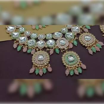  Tradtional Gold Plated Bridal Kundan Choker Wedding Earring Necklace Jewellery Set 2