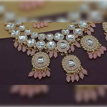  Tradtional Gold Plated Bridal Kundan Choker Wedding Earring Necklace Jewellery Set 2