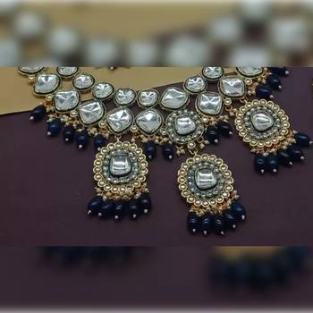  Tradtional Gold Plated Bridal Kundan Choker Wedding Earring Necklace Jewellery Set 2