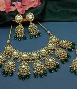  Tradtional Gold Plated Bridal Kundan Choker Wedding Earring Necklace Jewellery Set