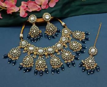  Tradtional Gold Plated Bridal Kundan Choker Wedding Earring Necklace Jewellery Set 1