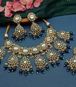  Tradtional Gold Plated Bridal Kundan Choker Wedding Earring Necklace Jewellery Set