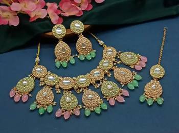  Tradtional Gold Plated Bridal Kundan Choker Wedding Earring Necklace Jewellery Set 1