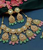  Tradtional Gold Plated Bridal Kundan Choker Wedding Earring Necklace Jewellery Set