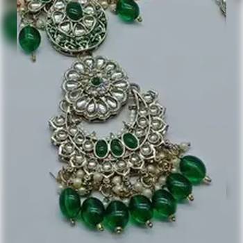  Tradtional Gold Plated Bridal Kundan Choker Wedding Earring Necklace Jewellery Set 2