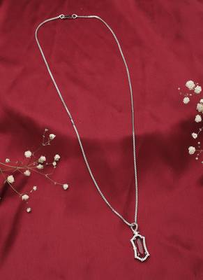 American Diamond Red Stone Necklace 2