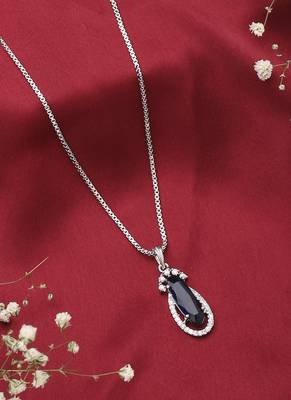 American Diamond Blue Stone Necklace 1
