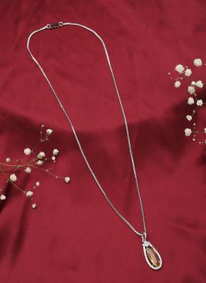 American Diamond Yellow Stone Necklace 2