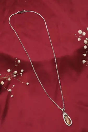 American Diamond Yellow Stone Necklace