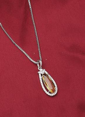 American Diamond Yellow Stone Necklace 1
