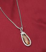 American Diamond Yellow Stone Necklace