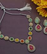  Tradtional Gold Plated Bridal Kundan Choker Wedding Earring Necklace Jewellery Set