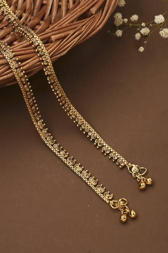 Vintage Gold Kundan Anklets