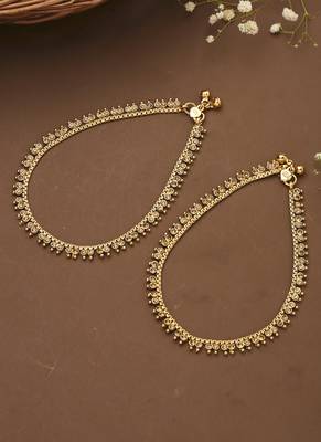 Vintage Gold Kundan Anklets 3