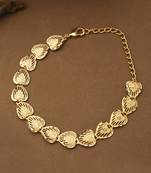 Gold Kundan Heart Shape Bracelet