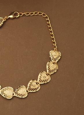 Gold Kundan Heart Shape Bracelet 2