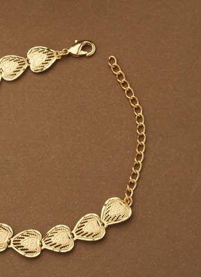 Gold Kundan Heart Shape Bracelet 3