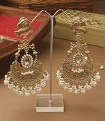 Long White Gold Beaded Earrings