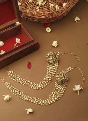 Beaded Ear Chain Set with Motif 3