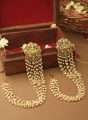 Beaded Ear Chain Set with Motif 1