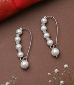 Silver Earrings With Pearl Drop