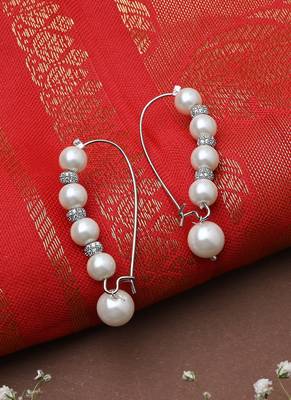 Silver Earrings With Pearl Drop 3
