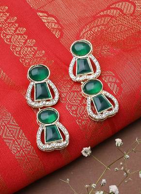 Green Kundan Earrings For Festives 1