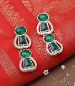 Green Kundan Earrings For Festives