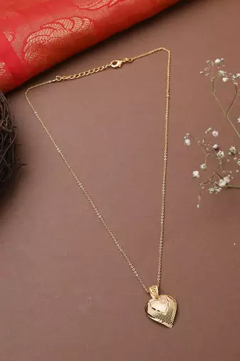 Heart-Shaped Necklace Set with Matching Earrings
