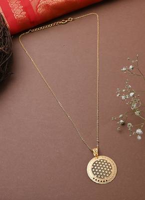Gold Necklace Set With Round Earrings 3