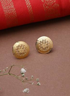 Gold Necklace Set With Round Earrings 4
