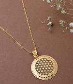 Gold Necklace Set With Round Earrings