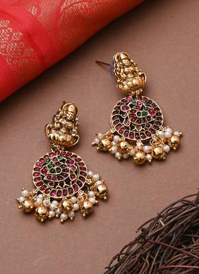 Multcolour Laxmi Motif Gold Plated Necklace Set 4